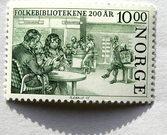 Briefmarke Norwegen 200 Jahre Öffentliche Bibliotheken