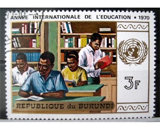 Briefmarke Republique du Burundi - Internationales Jahr der Bildung 1970