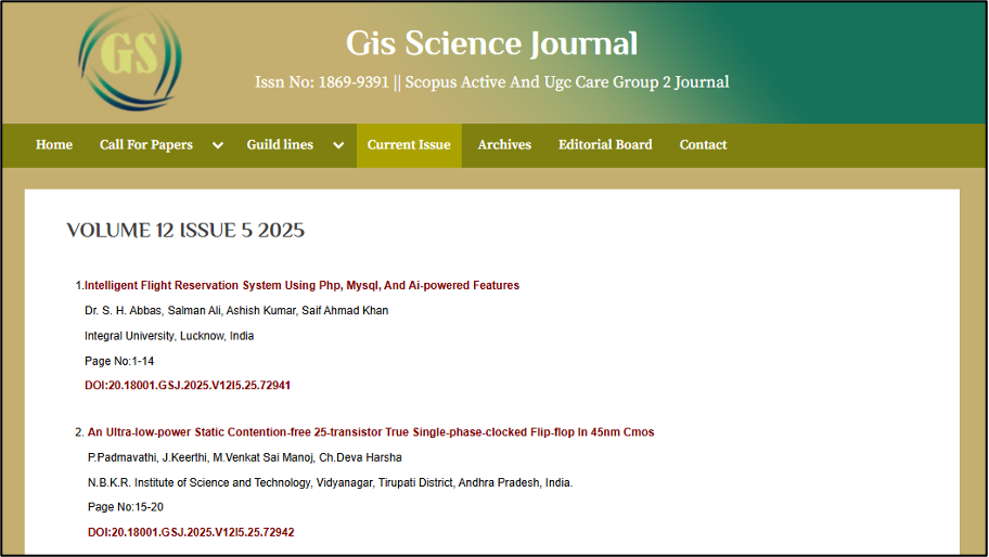 Hijacked journal (Source: https://gisscience.net/volume-12-issue-5-2025/)