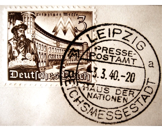 Briefmarke Deutsches Reich "Gutenberg und Deutsche Bücherei"